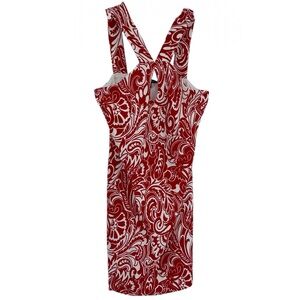 Boston Proper NWT Beyond Travel Cutout Front Midi Size S Dress Sleeveless Red